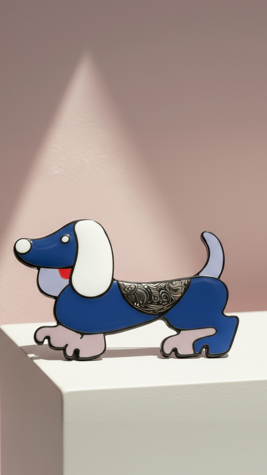 Acrylic Dachshund Sausage Dog Magnetic Brooch