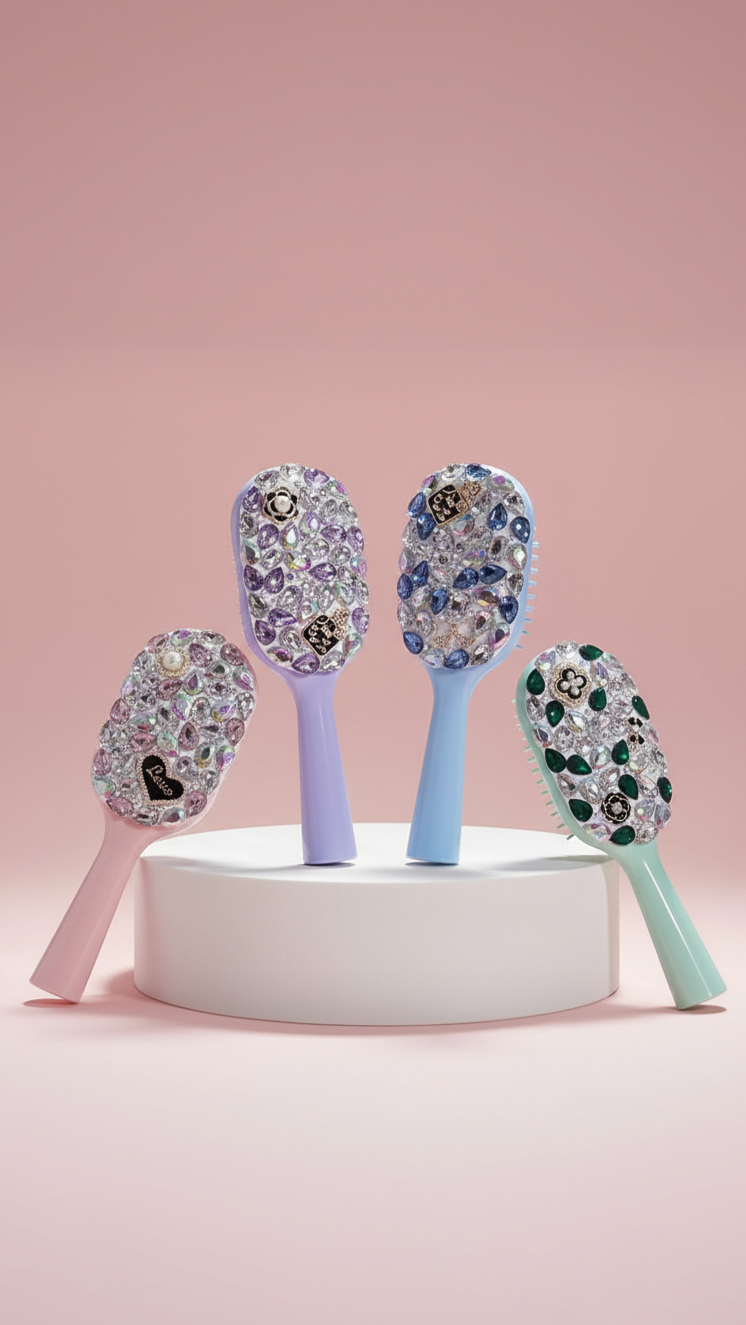 Crystal Paddle Oval Large Hair Brush