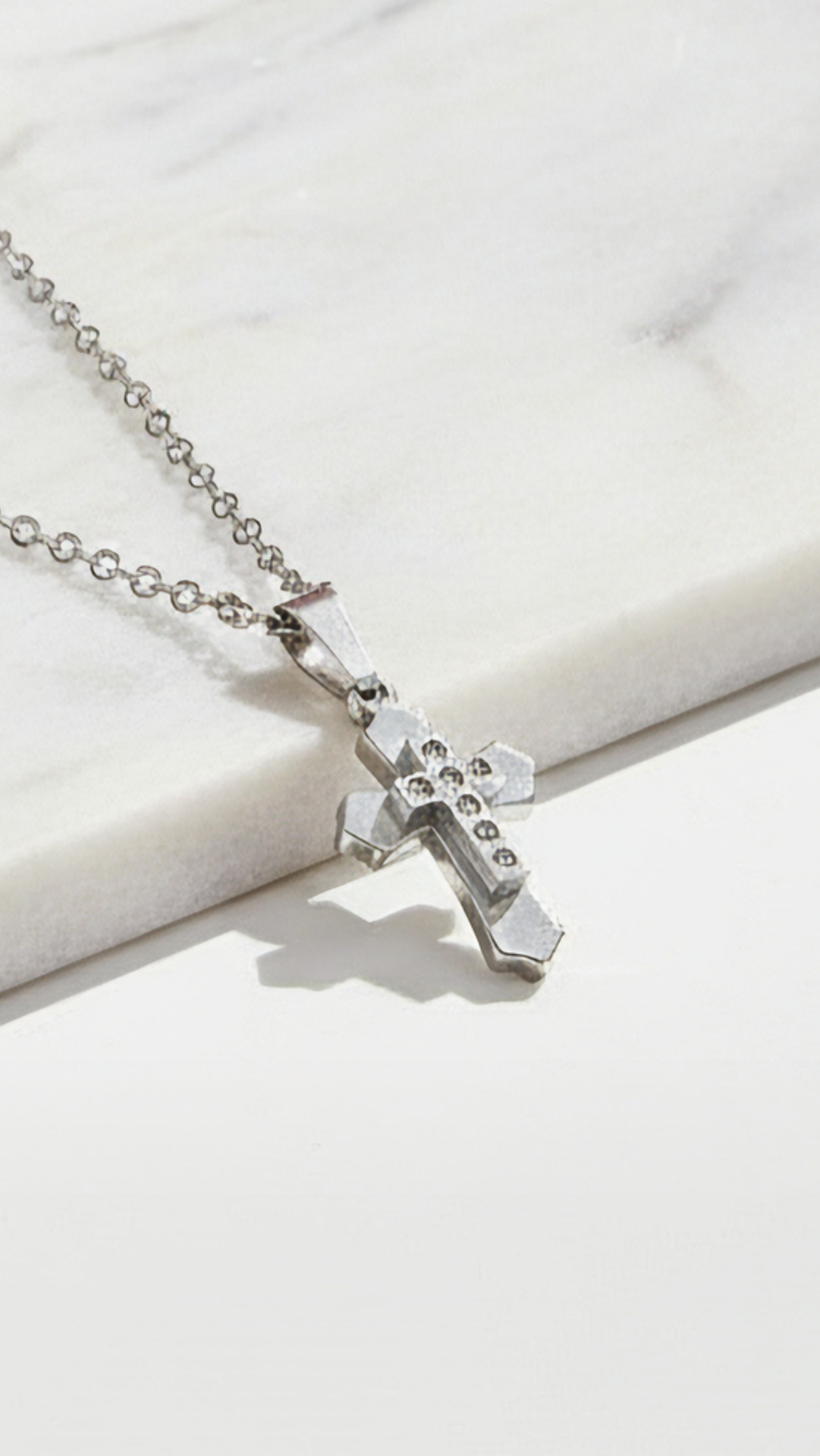 Waterproof Mini Stainless Steel Cross Symbolic Necklace
