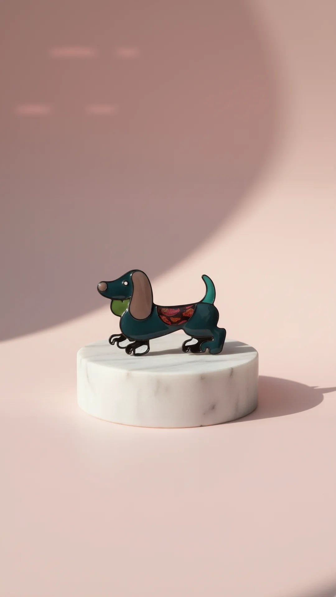 Acrylic Dachshund Sausage Dog Magnetic Brooch