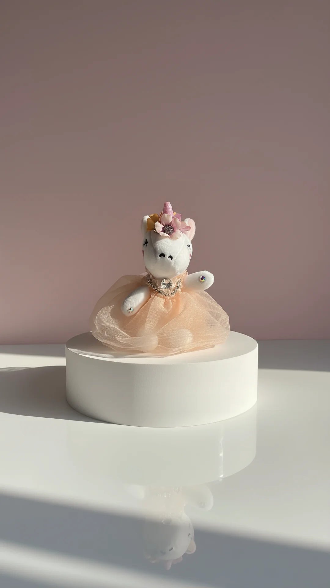 Jeweled Plush Ballerina Unicorn Key Ring & Bag Charm
