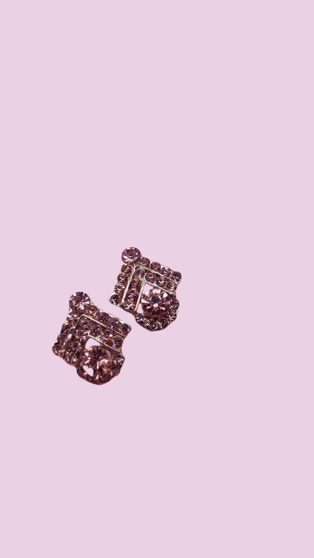 Geometric Crystal Stud Earrings