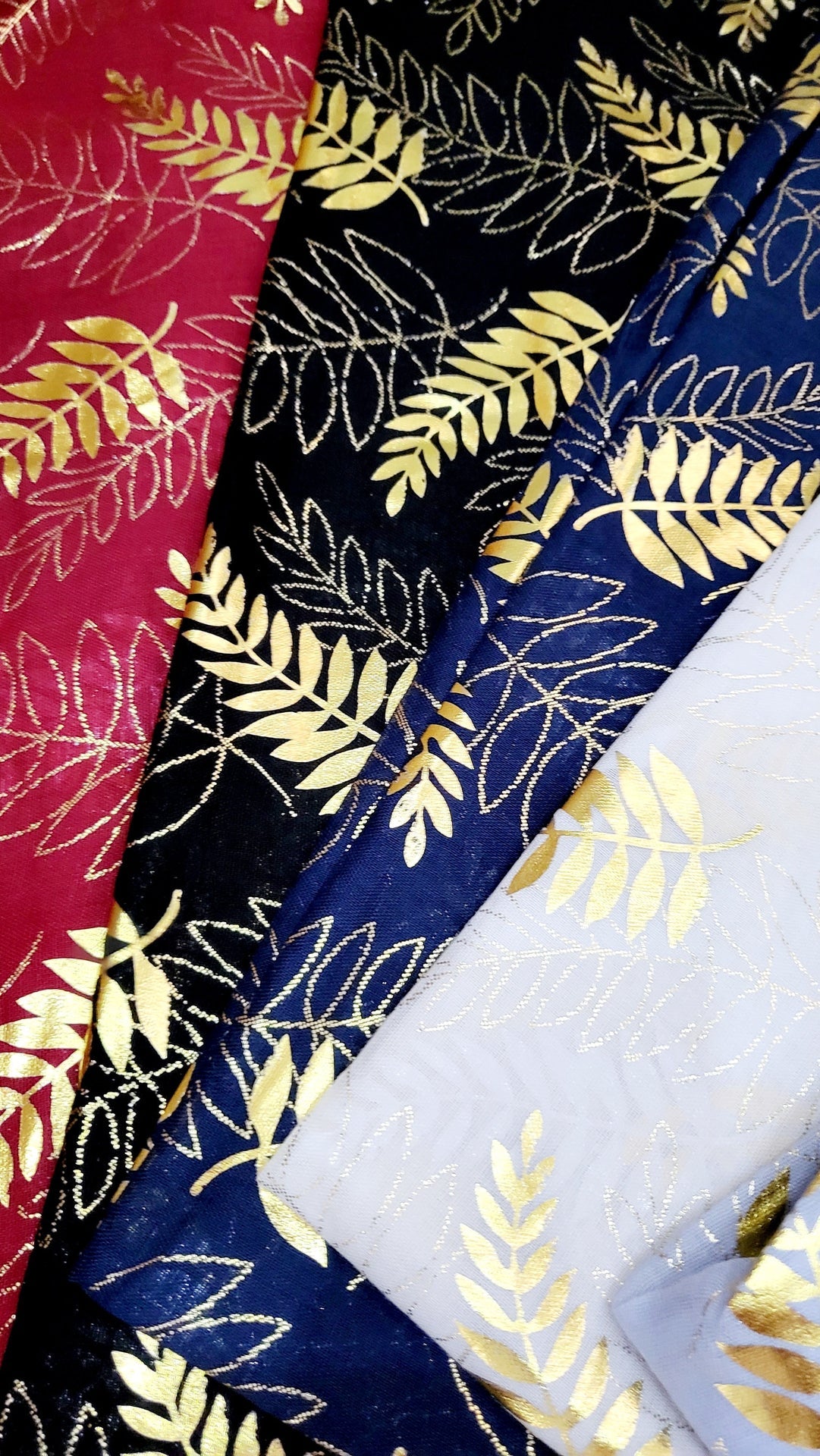 Palm Leaf Shimmer Gold Foil Scarf Pack of 12